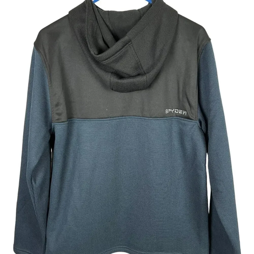 Spyder Mens Pullover Hoodie Medium NWT Black Blue Performance Jacket New $129
